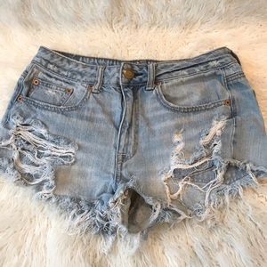 Distressed Denim Shorts
